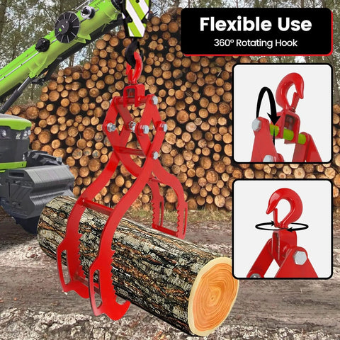 32 Inch Heavy Duty Log Tongs With Serrated Claw Eagle Design Lifting Up To 2700 Lbs For Trucks ATVs Tractors Forklifts holding log