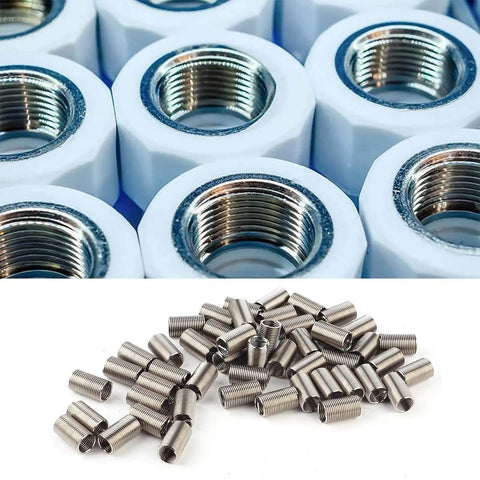 50 Pieces M10x1.25 Helical Stainless Steel Threaded Inserts With Locking Wire Anti Loosening Sleeves for metal and wood