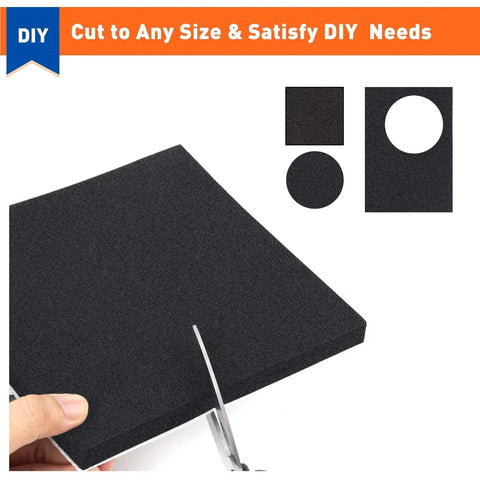 Self Adhesive Foam Padding Set 4x4 Inch Neoprene Closed Cell Sheets One Quarter Inch Thick Anti Vibration Pads Waterproof And Easy To Cut
