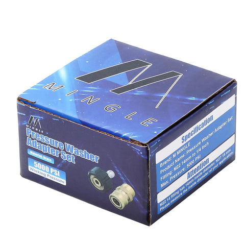 Box of Pressure Washer Quick Connect Adapter Set M22 14mm To One Quarter Inch For Gun To Wand Conversion No Fuss Easy Fit