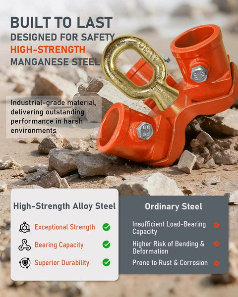 Industrial-Grade Tripod Head And Base Set For Heavy Lifting close-up on high-strength manganese steel components in rocky terrain