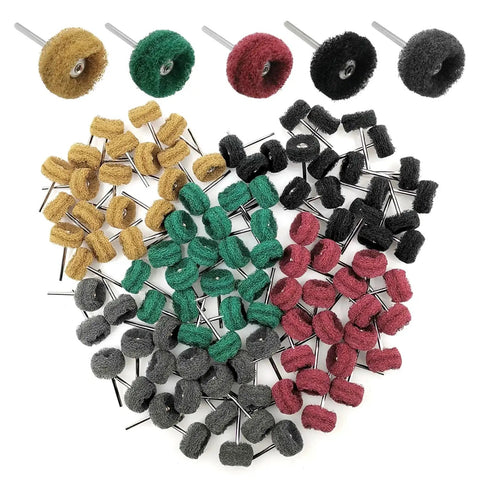 Buffing Wheel Set 100 Pack Pro Grade For Metal Polishing Rotary Tool Accessories 1 Inch Diameter With 120 180 240 400 600 Grits