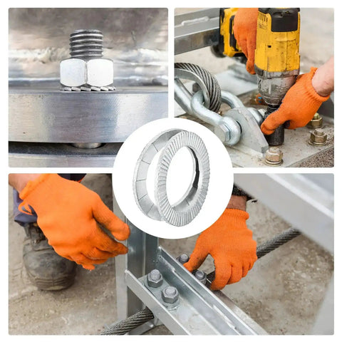 Wedge Locking Washers For M8 M10 M12 M16 M20 Bolts, 60 Pieces, Beefy Manganese Steel, Vibration Resistant Safety Washers