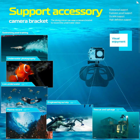Underwater scenes highlighting camera use with snorkeling gear