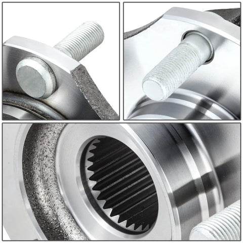 Close-up view of Front Wheel Bearing Hub Assembly For Nissan Rogue And Rogue Sport 2014 To 2019 Driver Or Passenger Side Bare Steel