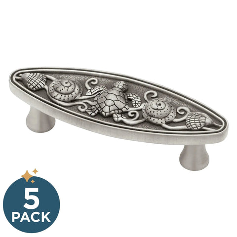 5 Pack Brushed Pewter Cabinet Handles 3 Inch (76mm) Kitchen Cabinet Hardware And Drawer Pulls For Cupboards And Dressers