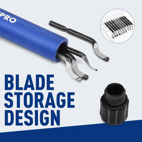 Pro Grade Deburring Tool Kit From WORKPRO With 11 High Speed Steel Swivel Blades And 360 Degree Rotary Head storage design