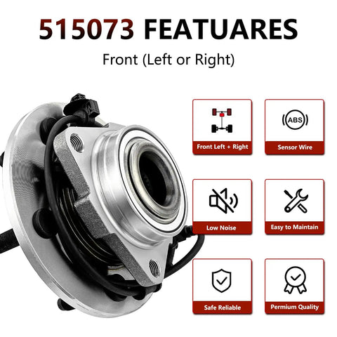Front Wheel Hub Bearing Set For Dodge Ram 1500 2002 2003 2004 2005 Pair Wheel Hub Assemblies Direct Fit Durable Replacement