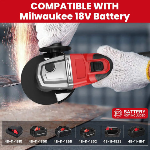 Cordless Four Point Five Inch Angle Grinder With Brushless Motor Three Speed Settings Up To 8500 RPM