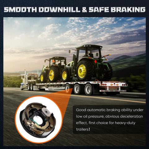Pair of 10in x 2-1/4in trailer electric brake assemblies, left- and right-hand, 4-bolt mounting for 3,500–4,000 lb axles