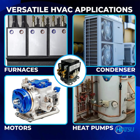 2 Pole 40 Amp 24V HVAC Contactor For AC Heat Pumps And Refrigeration in various applications including furnaces and condensers
