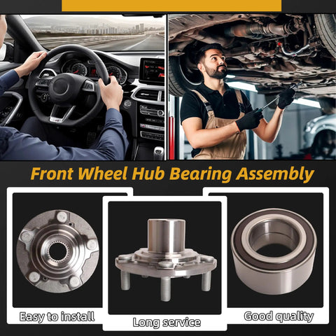 Front Wheel Hub Bearing Assembly Set Of 2 For Honda Accord 2013-2017 And Acura TLX 2015-2019 Direct Fit OE Replacement Replaces 510118