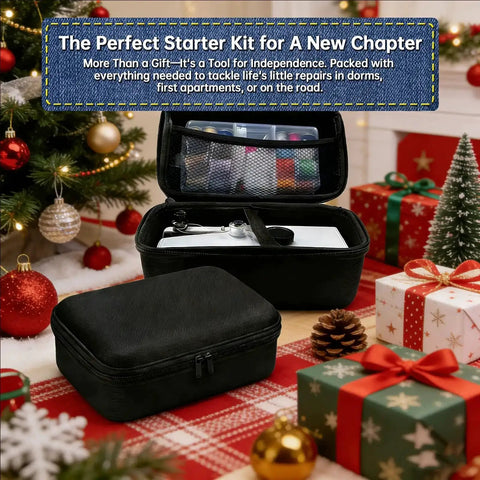 Grab And Go Cordless Handheld Sewing Machine For Beginners And Adults, Ultra Portable Mini DIY Sewing Kit with accessories in black case