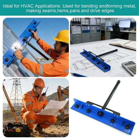 15.25 Inch Sheet Metal Hemming And Bending Tool For Roofing Panels displayed in various professional settings