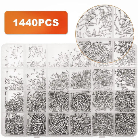 Must Have 1440 Pcs Mini Screws Self Tapping Phillips Pan Head Micro Screws For Small Electronics Sizes M1 Through M2 in box