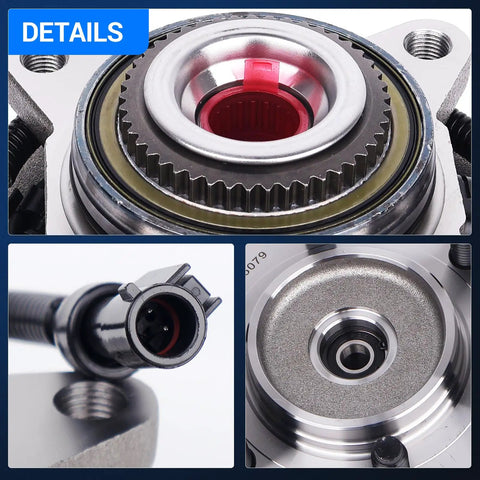Close-up details of Front Wheel Bearing And Hub Assembly For Ford F150 4WD 2005 2008 And Heritage 2004 Lobo 2005 2008 6 Lugs With ABS Premium OEM Quality Replacement Designed For Rugged F150 Performance And Easy Install Plug And Play Ready