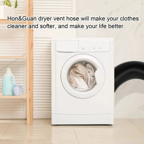 6 Inch Insulated Flexible Dryer Vent Duct 8 Ft with Heavy Duty Three Layer Protection attached to white dryer