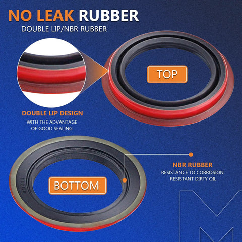 Image of a double lip NBR rubber seal for 2 Piece Front Wheel Bearing Kit For 2004 2005 2006 Mitsubishi Lancer Sportback.
