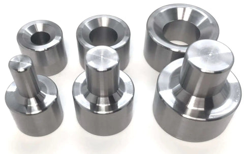 Three Piece Dimple Die Set For Metal Fabrication In One Half Inch Three Quarter Inch And One Inch Dies Heavy Duty Steel