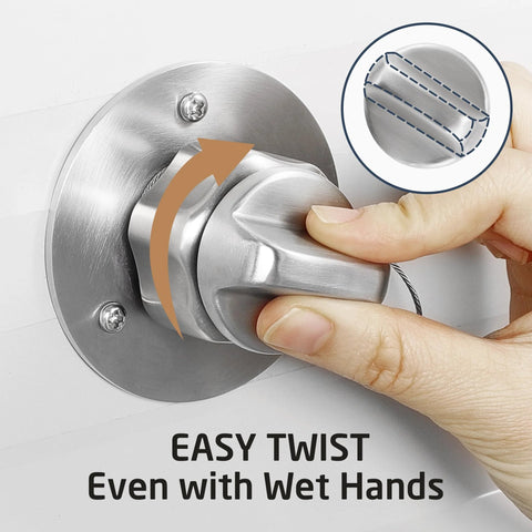 RV water inlet connection with check valve, 18/8 stainless steel, brushed finish, easy twist