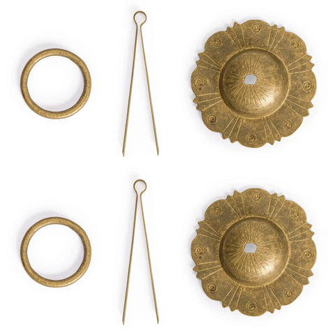 Brilliant Sun Brass Cabinet Pulls Set Of 2 4.5 Inch Wide Architectural Hardware with 2.6 Inch Diameter and 10mm Soft Pins