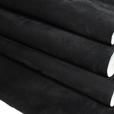 Stack of black Suede Headliner Fabric With Foam Backing For Car Interior Black 96x60 showing texture and foam backing