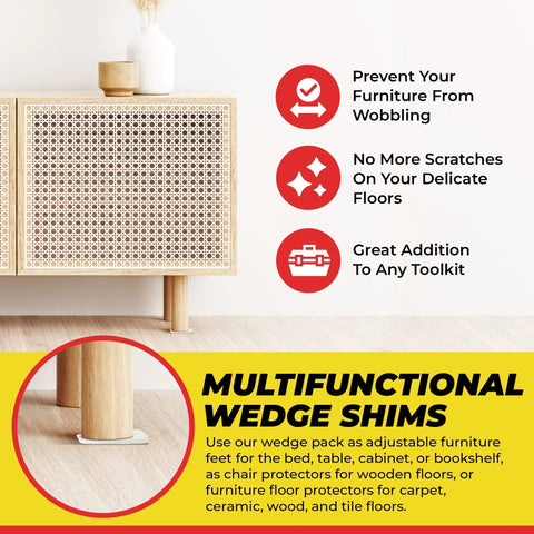 Flexible Wedge Shims For Furniture And Toilet Leveling 40 Pack Durable Plastic Adjustable Shims used under a cabinet