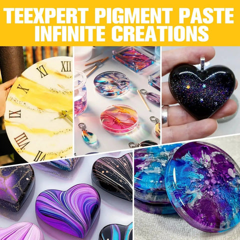 Vibrant Six Color Epoxy Resin Pigment Paste Set For Consistent Batch Coloring 10.15 Oz 300 Ml Total Highly Concentrated And Easy To Mix Opaque Dyes For Resin Art Painting And DIY Projects Teexpert used in resin art and crafts creation.