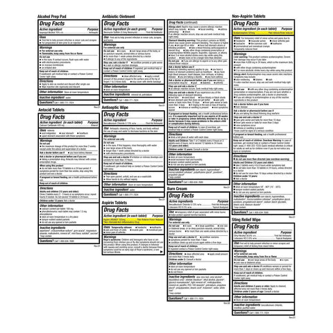 Drug facts from Teal 326 Piece First Aid Kit For 100 People From The Leading US Manufacturer Exceeds OSHA And ANSI Guidelines.