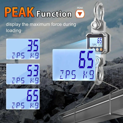 Heavy Duty Digital Crane Scale 22,000 Lb Hanging Scale With Peak Hold Function And Kg And Lb Unit Switching Industrial Grade Weight Measurement Tool For Construction Warehousing And Shipping