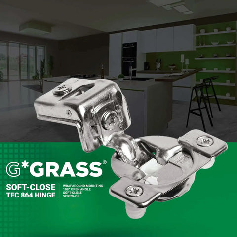 Soft Close Cabinet Hinges With 1-1/4 Inch Overlay For Face Frame Cabinets, Wrap Around Mount, 108 Degree Angle, 50 Pack