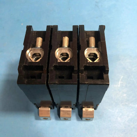 Top view of 3 Pole 20 Amp Bolt On Circuit Breaker BAB3020H for panel installation, miniature thermal magnetic breaker