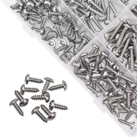304 Stainless Steel Torx Security Screws Set Durable Tamper Resistant Button Head Hardware Kit With 214 Pieces, close-up view