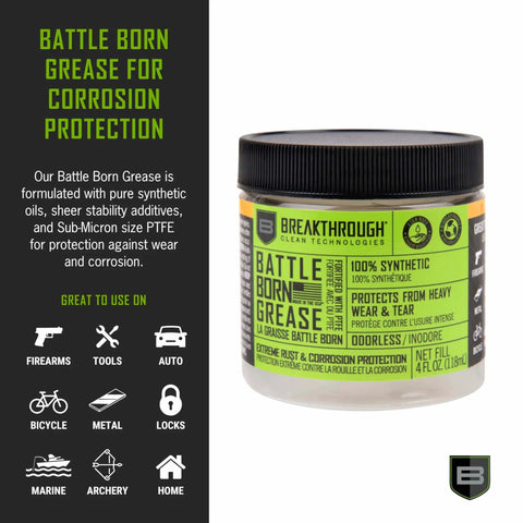 High Performance Gun Grease With PTFE For Firearms Lube, Rust And Corrosion Protection For Rifles And Handguns, 4 Oz Jar