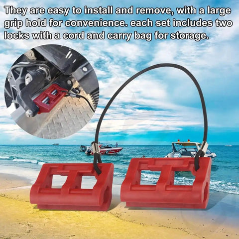 4 Inch Steer Stop Outboard Hydraulic Steering Lock for Outboard Motor Trailering and Transport Red Fits Most Cylinder Rods