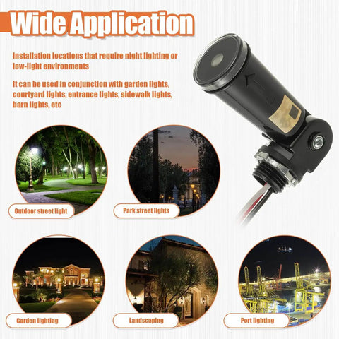 One Pack 120 To 277V AC Photocell Light Sensor Switch For Outdoor Lighting IP65 with dusk to dawn control and wide application use