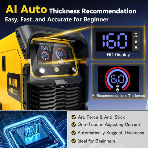 Front view of 4-In-1 AI Welder For Home And Auto Repair with HD LED display and AI auto settings