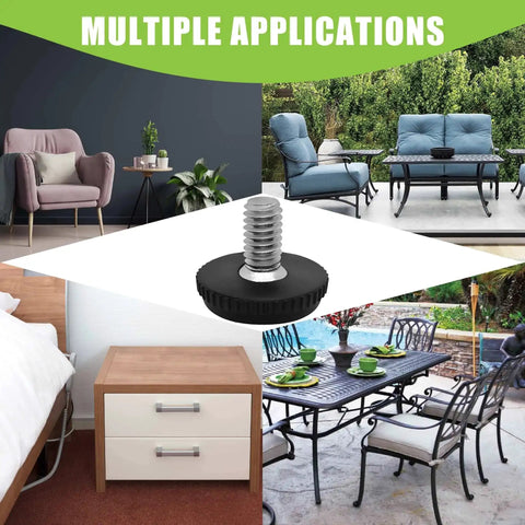Stainless Steel Outdoor Furniture Levelers 5/16-18 Screw-In Adjustable Feet For Tables And Chairs Rust Resistant Glide Protectors