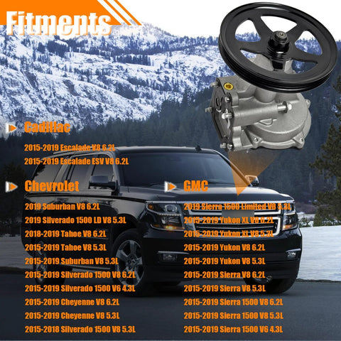 Brake vacuum pump 904-861 by Fitments with black pulley; fits GM SUVs 2015–2019.
