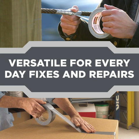 White heavy-duty duct tape 1.88 in x 45 yd used for repairs on metal pipe and cardboard sealing