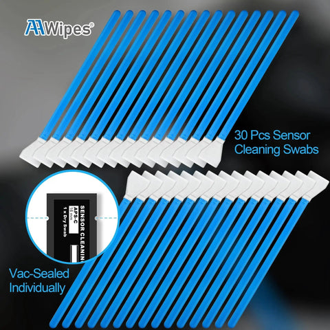APS-C Sensor Cleaning Swabs 16 mm For DSLR And SLR Cameras, 10 Pack Microfiber displayed in two rows