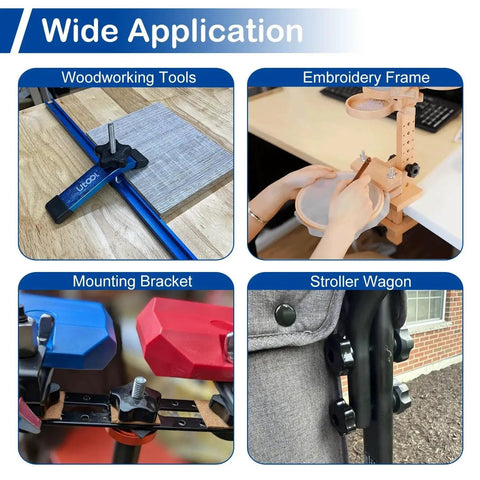 Wide application of 7 Pcs 5/16-18 Thread Knob Nuts Black Star Knobs For Jigs T Track Bolts in various tools and setups