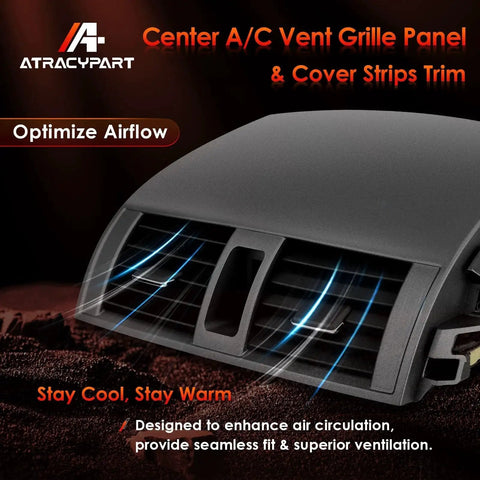AC Dash Vent Cover For 2008 To 2013 Corolla Left And Right Gray Trim Pair shown in close-up view
