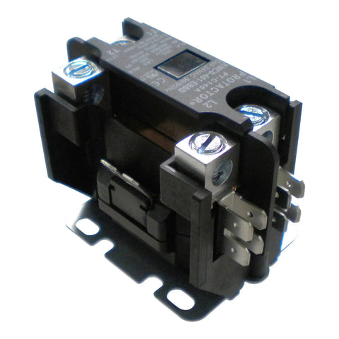 1 Pole 40 Amp Heavy Duty AC Contactor with 24V Coil UL Listed, featuring enclosed contacts and heavy lug terminals for air conditioners.