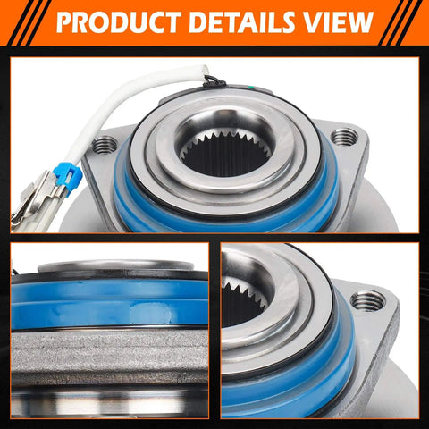 Close-up of Front Left/Right Wheel Hub & Bearing Assembly 513121, 5-Lug w/ABS for Chevrolet Impala Monte Carlo Cadillac and others