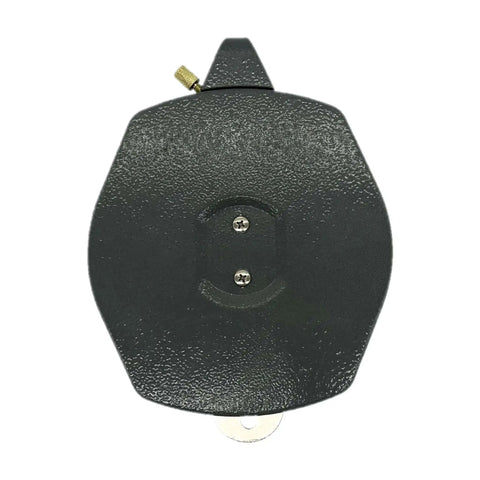 Back view of Dial Style 70-Pound Heavy-Duty Industrial Hanging Scale Built Tough For Warehouse, Farm, Or Shop. Features durable casing.