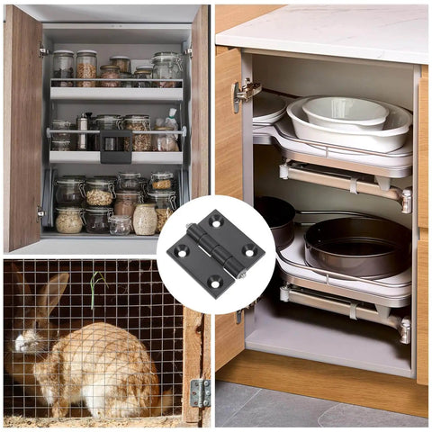 Zinc Alloy Mini Folding Hinges For Cabinets 60mm X 60mm Black Two Pack Uxcell 180 Degree Adjustable Hinges featured in various setups.