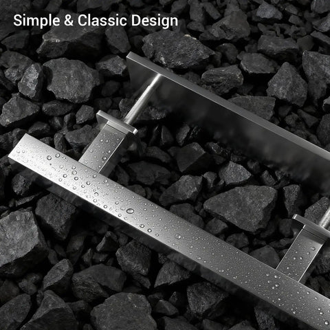 12 Inch Stainless Steel Barn Door Handle Sliding Door Pull Flush Double Sided Finger Pull Square Brushed Finish on rocks