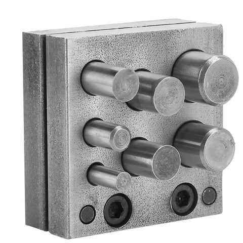 7 Holes Punch Die Disc Set For Jewelry Making with dope alloy steel, showing multiple die sizes for metal forming in crafting projects.