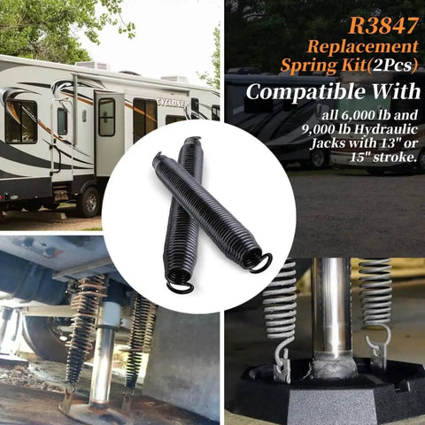 2 Pack R3847 Replacement Springs Kit For RV Hydraulic Leveling Jacks Compatible With 6000 Lb And 9000 Lb Jacks 13 15 Inch Stroke